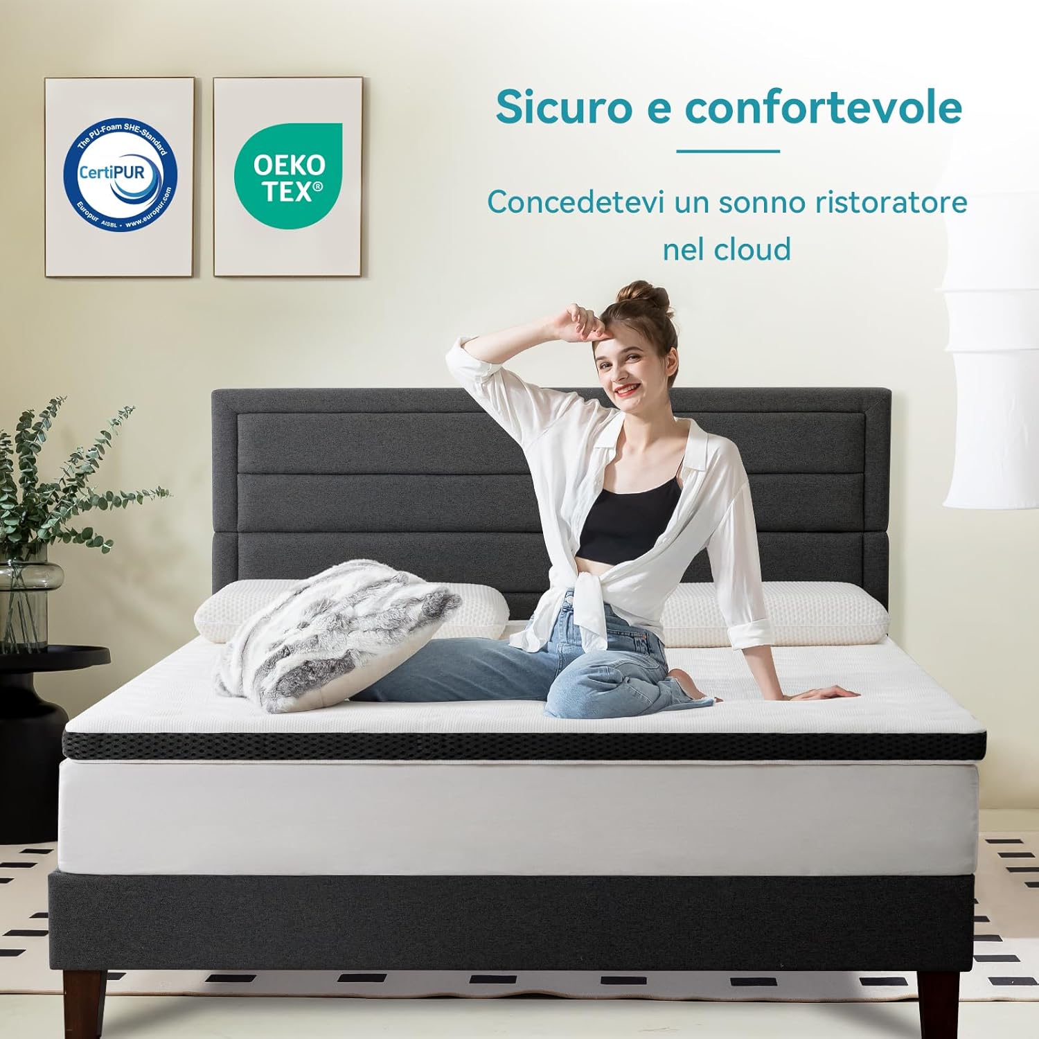 Topper sostegno memory foam